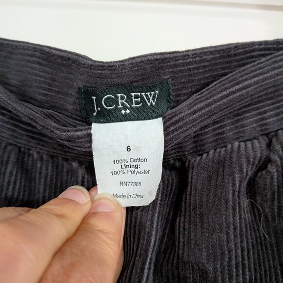 J. Crew Factory Corduroy A-Line Mini Skirt with Pockets Grey Size 6 - Picture 2 of 3
